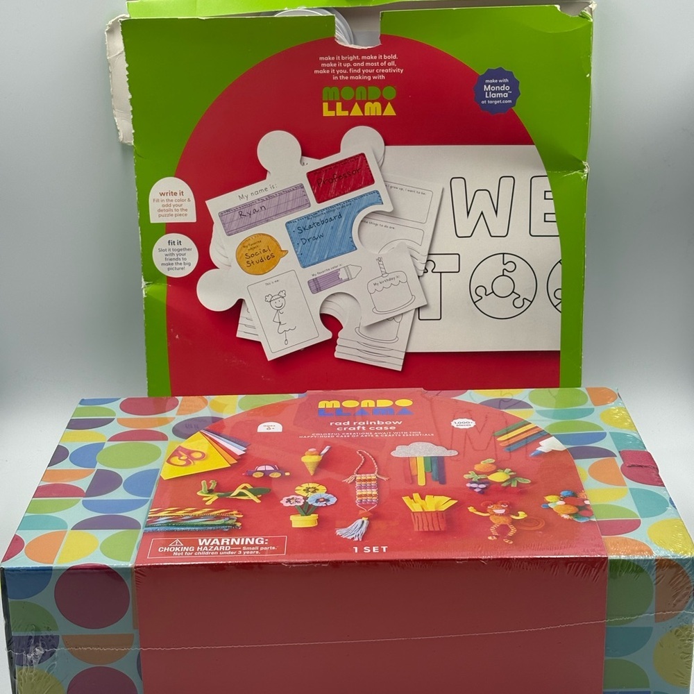 Mondo Llama Rad Rainbow Craft Case & Activity Puzzle Set